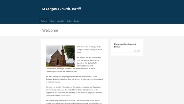 Screenshot of the St Congans Episcopal Church: Turriff website