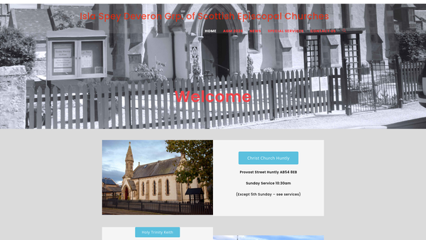 Screenshot of the Isla Spey Deveron Group of Churches. website