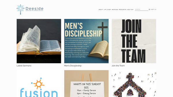 Screenshot of the Deeside Christian Fellowship website