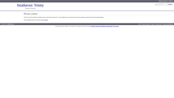 Screenshot of the Strathaven: Trinity Parish Church of Scotland website