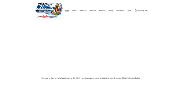 Screenshot of the 212th Glasgow Boys Brigade Company website