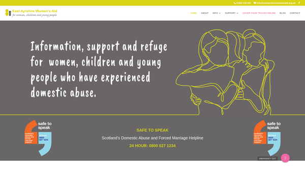 Screenshot of the East Ayrshire Women's Aid website