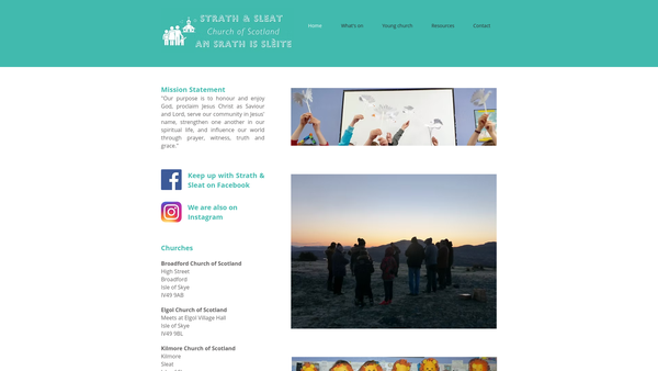Screenshot of the Strath and Sleat Church of Scotland website