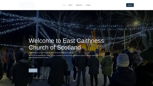 Screenshot of the East Caithness Church of Scotland website