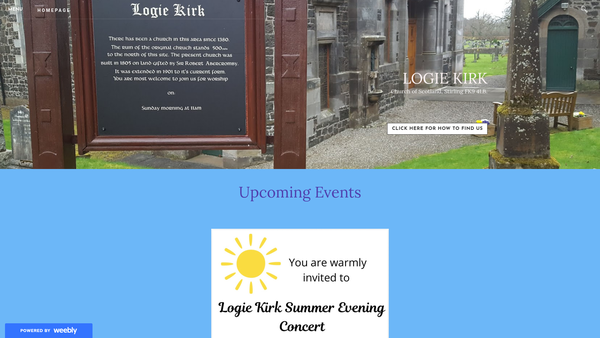 Screenshot of the Logie Kirk Stirling (Church of Scotland) website
