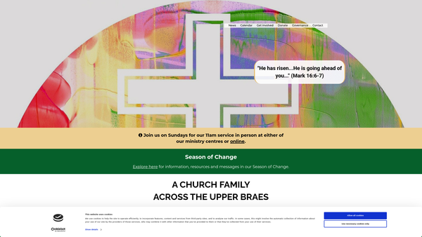 Screenshot of the Falkirk: Upper Braes Parish Church of Scotland website