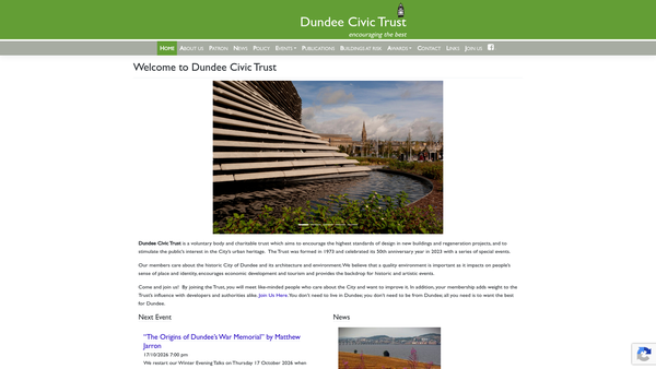 Screenshot of the Dundee Civic Trust SCIO website