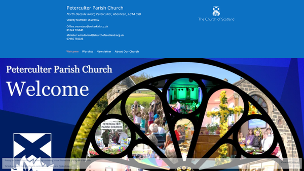 Screenshot of the Peterculter Parish Church of Scotland website