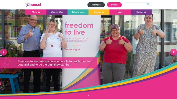 Screenshot of the Hansel Foundation website