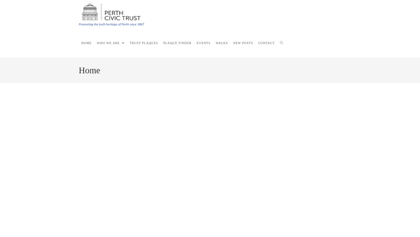 Screenshot of the Perth Civic Trust website
