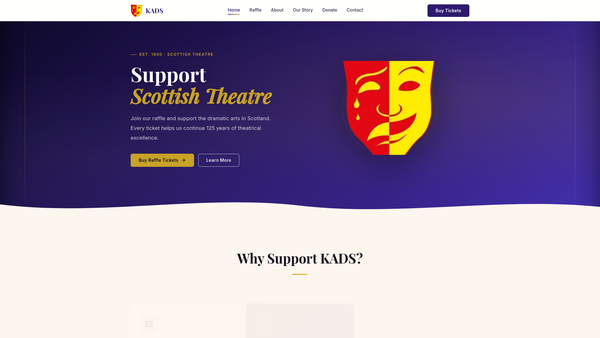 Screenshot of the Kirkcaldy Amateur Dramatic Society website
