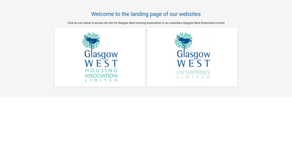 Screenshot of the Glasgow West Housing Association Limited website