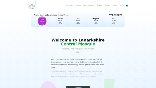 Screenshot of the Muslim Welfare Society website