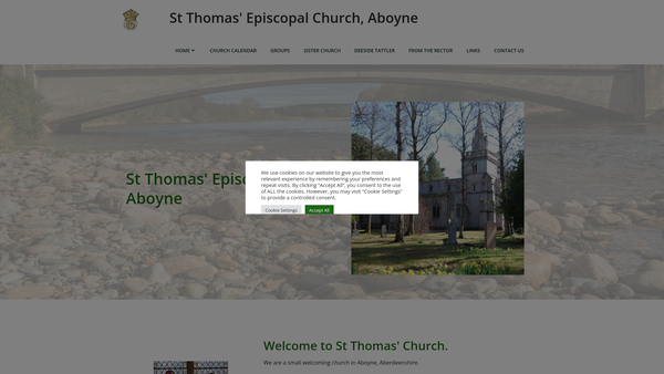 Screenshot of the St Thomas Church: Aboyne website