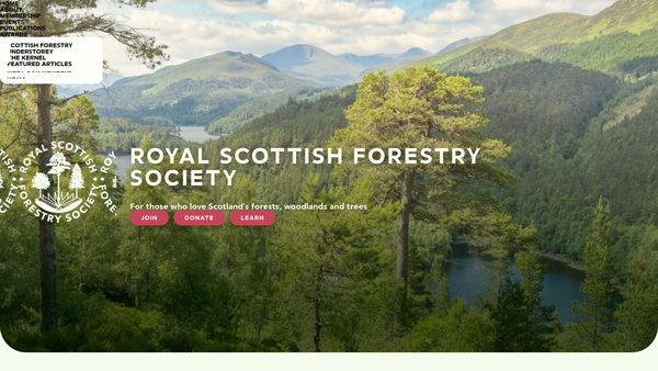 Screenshot of the Royal Scottish Forestry Society website