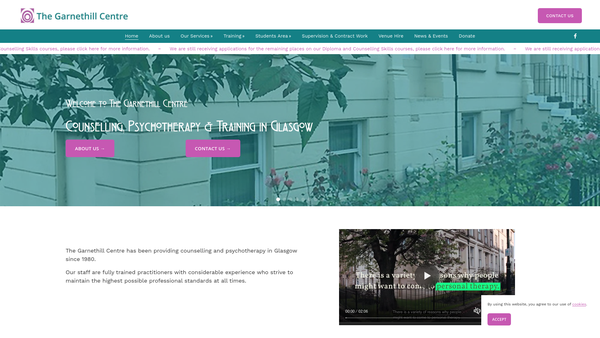 Screenshot of the Garnethill Centre Ltd website
