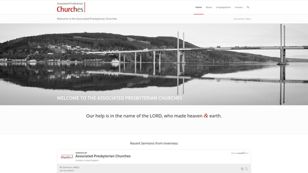 Screenshot of the Associated Presbyterian Churches Of Scotland website