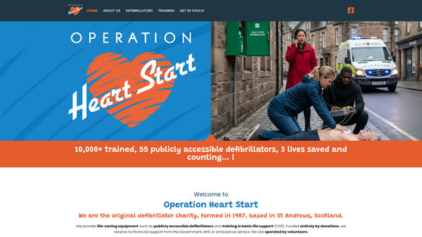 Screenshot of the Operation Heart Start website