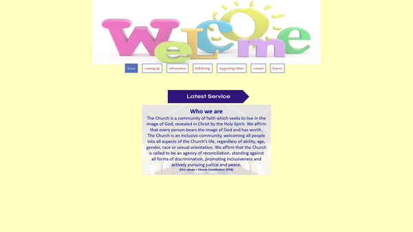 Screenshot of the Kirkcaldy Congregational Church website