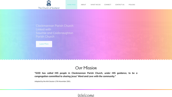 Screenshot of the Clackmannan Parish Church Of Scotland website
