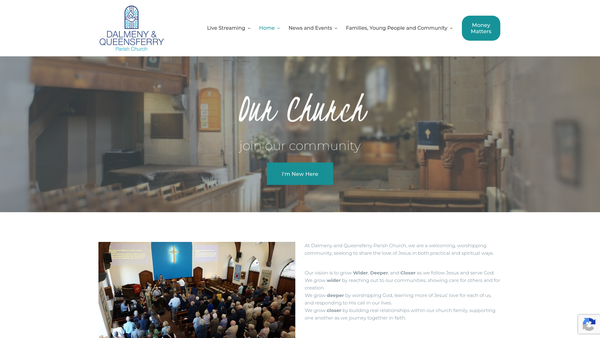 Screenshot of the Edinburgh: Dalmeny and Queensferry Parish Church of Scotland website