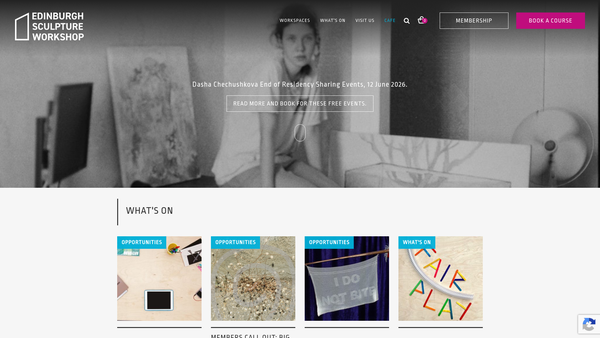 Screenshot of the Edinburgh Sculpture Workshop Ltd website