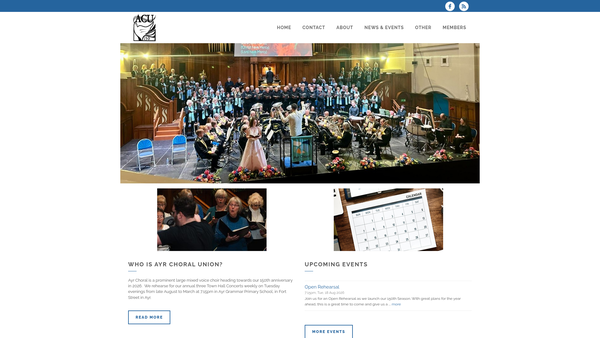 Screenshot of the Ayr Choral Union website