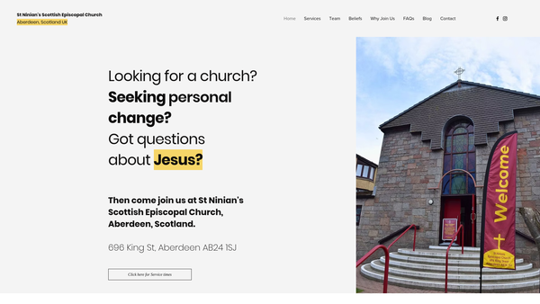 Screenshot of the St Ninians Episcopal Church: Aberdeen website