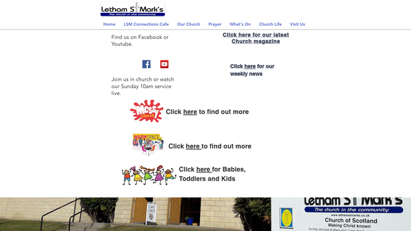 Screenshot of the Perth: Letham St Mark's Church of Scotland website