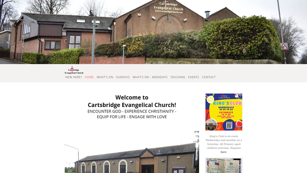 Screenshot of the Cartsbridge Evangelical Church website