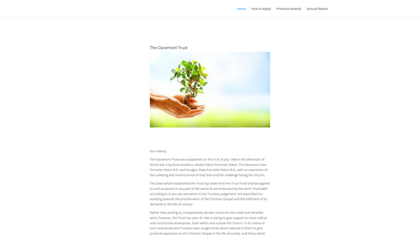 Screenshot of the Claremont Trust website