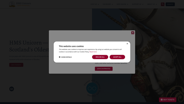 Screenshot of the Unicorn Preservation Society website