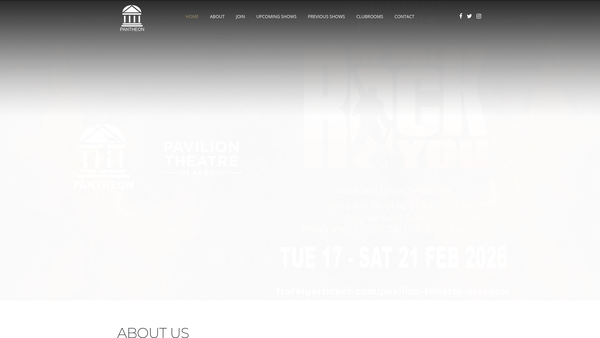 Screenshot of the Pantheon Club (Glasgow) Ltd website