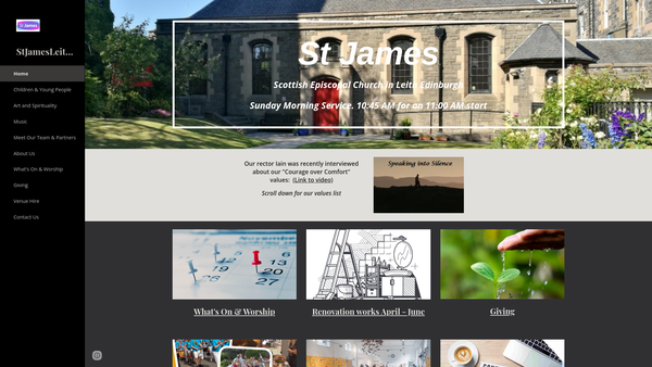Screenshot of the St James Episcopal Church: Leith website