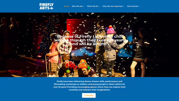 Screenshot of the Firefly Arts Limited website