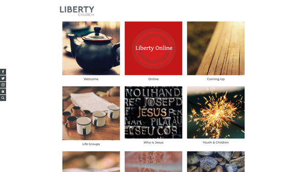 Screenshot of the Liberty Church website