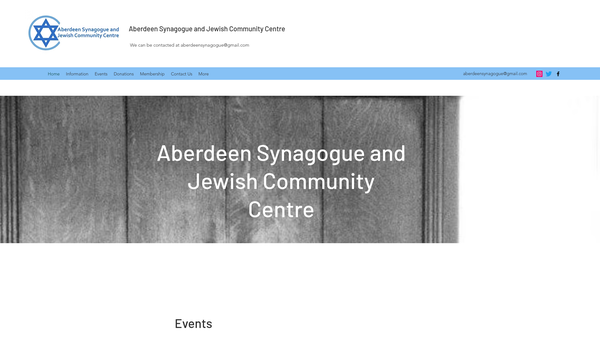 Screenshot of the Aberdeen Hebrew Congregation website