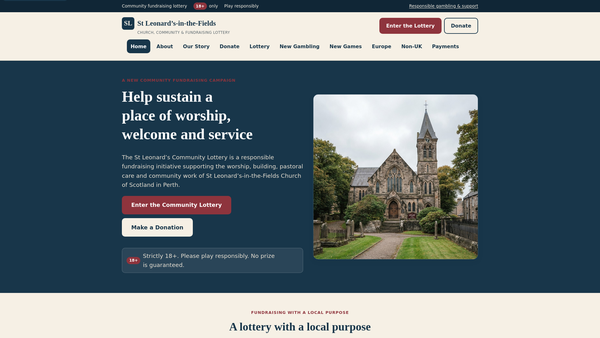 Screenshot of the Perth St Leonard's-in-the-Fields Church of Scotland website