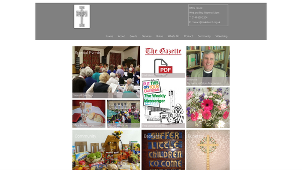 Screenshot of the Giffnock Park Church of Scotland website