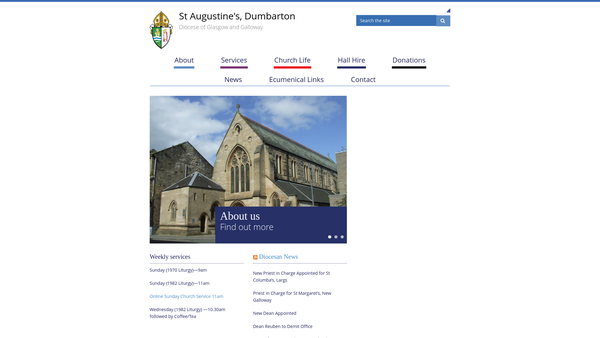 Screenshot of the St Augustine's Episcopal Church: Dumbarton website
