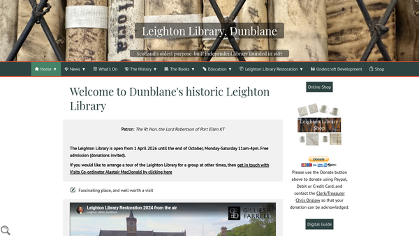 Screenshot of the Leighton Library Trust website