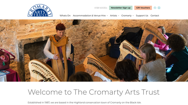 Screenshot of the Cromarty Arts Trust website