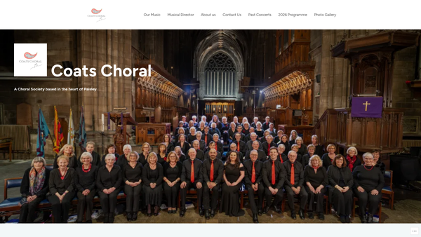 Screenshot of the Coats Choral website