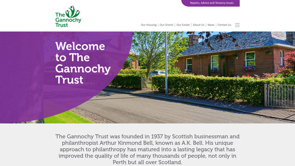 Screenshot of the The Gannochy Trust website