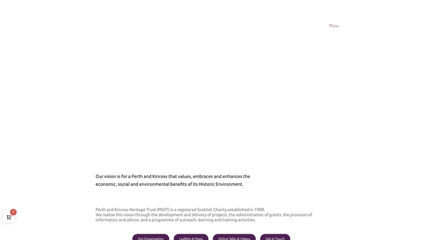 Screenshot of the Perth and Kinross Heritage Trust website