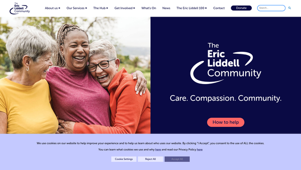 Screenshot of the The Eric Liddell Community website