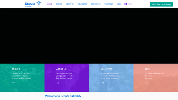 Screenshot of the Kirkcaldy District Scout Council Of The Scout Assoc website