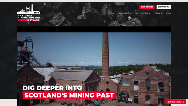 Screenshot of the National Mining Museum Scotland Trust website