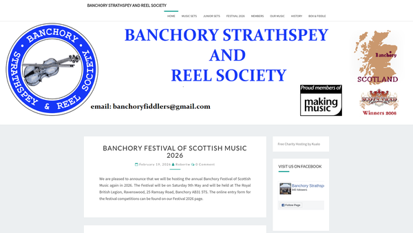 Screenshot of the Banchory Strathspey & Reel Society website