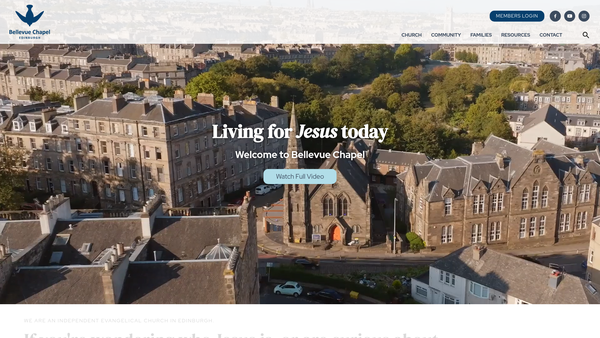Screenshot of the Bellevue Chapel Evangelical Church website